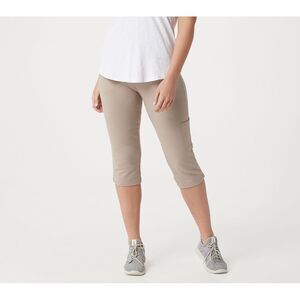 Denim & Co. Women's Pants Sz 2XS (XXS) Active French Terry Cargo Brown